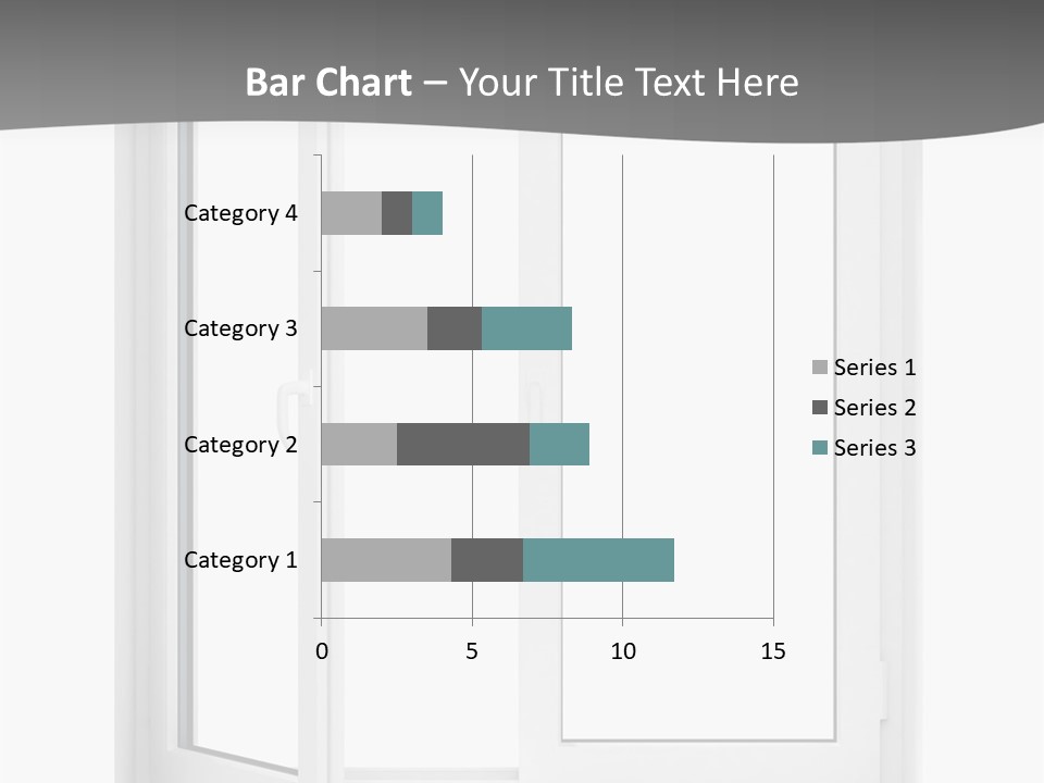 A White Open Window With A Gray Background PowerPoint Template
