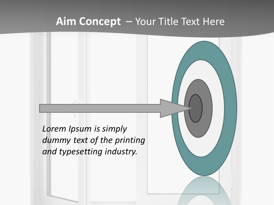 A White Open Window With A Gray Background PowerPoint Template