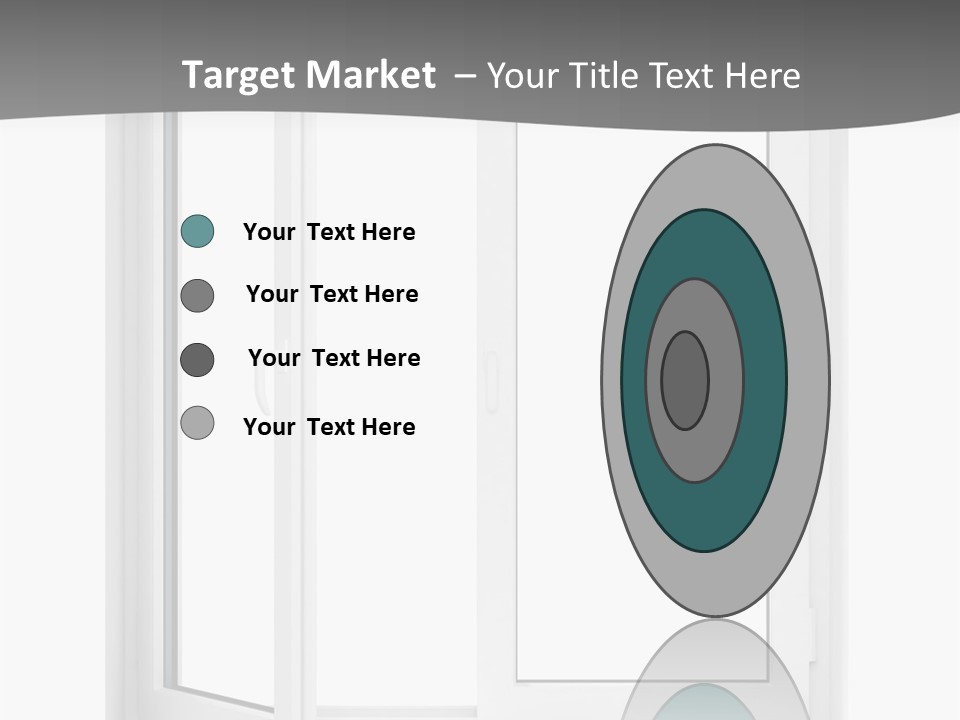 A White Open Window With A Gray Background PowerPoint Template