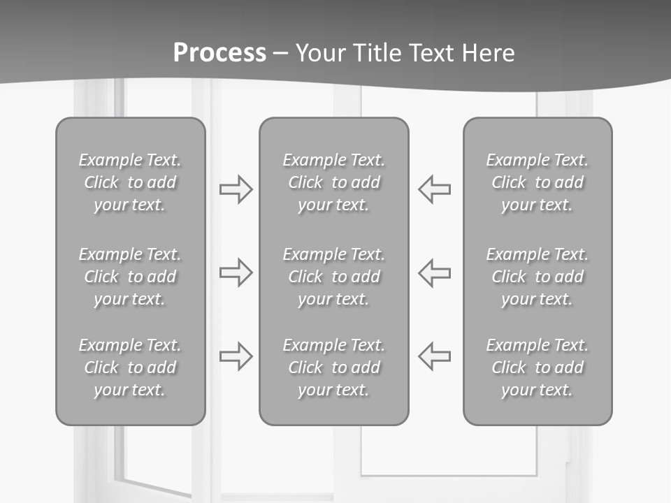 A White Open Window With A Gray Background PowerPoint Template