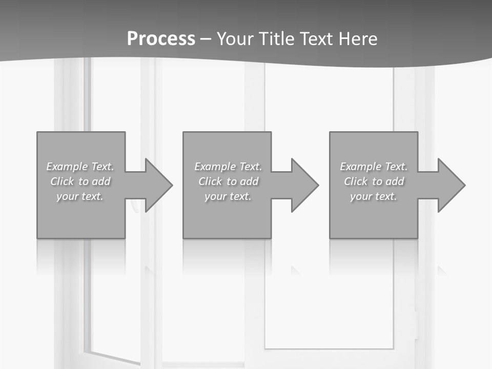A White Open Window With A Gray Background PowerPoint Template