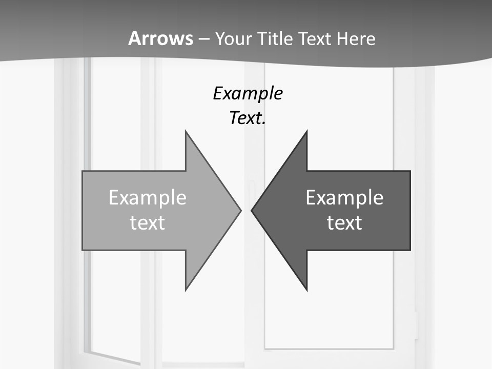 A White Open Window With A Gray Background PowerPoint Template