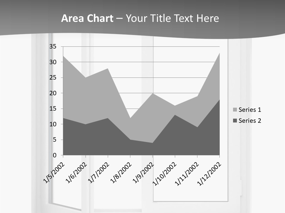 A White Open Window With A Gray Background PowerPoint Template