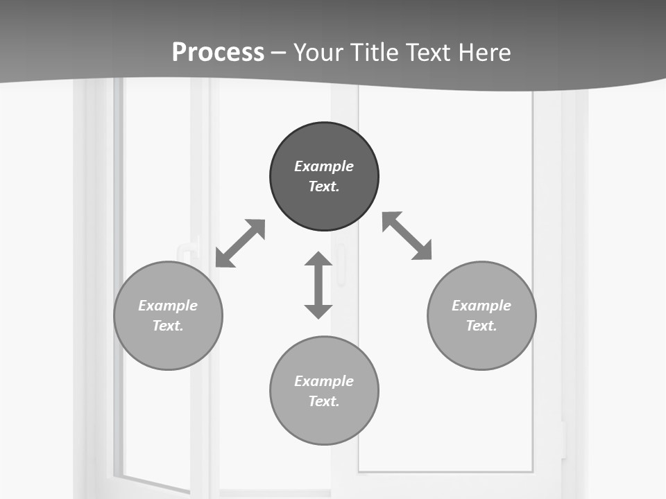 A White Open Window With A Gray Background PowerPoint Template