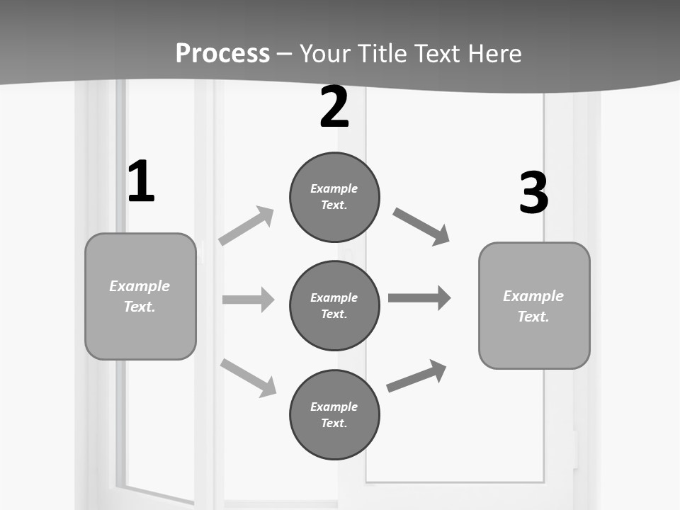 A White Open Window With A Gray Background PowerPoint Template