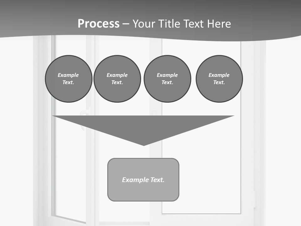 A White Open Window With A Gray Background PowerPoint Template