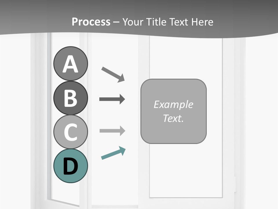 A White Open Window With A Gray Background PowerPoint Template