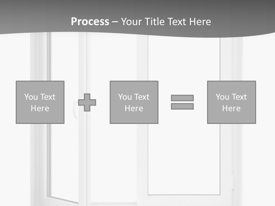 A White Open Window With A Gray Background PowerPoint Template