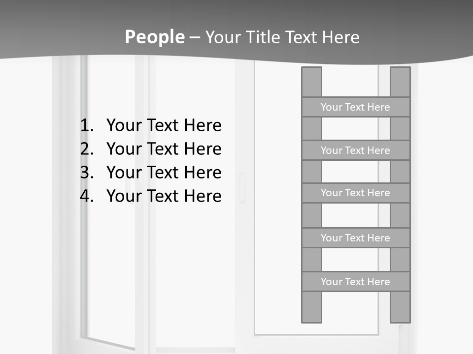 A White Open Window With A Gray Background PowerPoint Template
