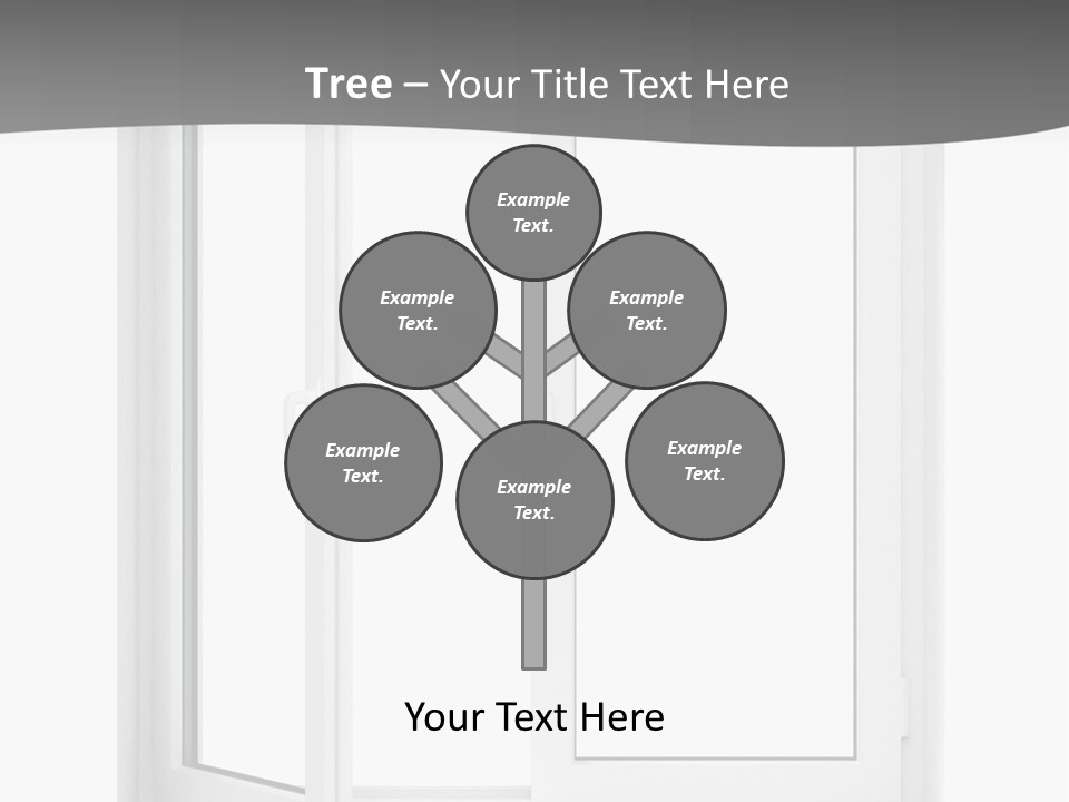 A White Open Window With A Gray Background PowerPoint Template