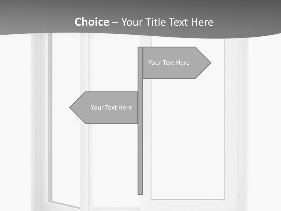 A White Open Window With A Gray Background PowerPoint Template