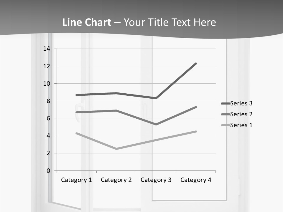 A White Open Window With A Gray Background PowerPoint Template