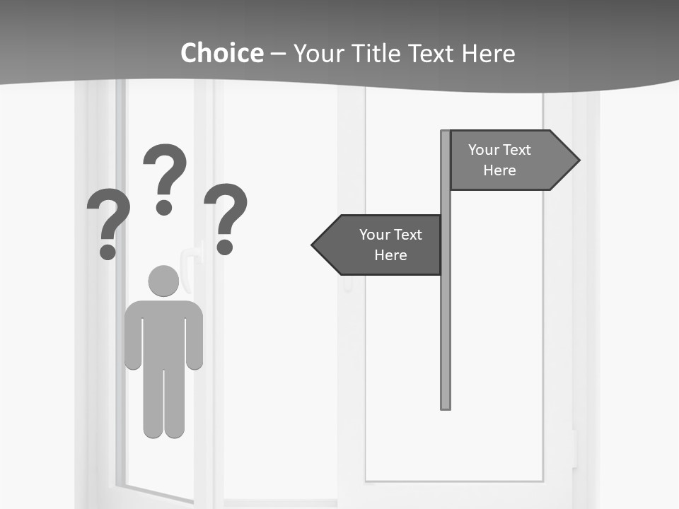 A White Open Window With A Gray Background PowerPoint Template