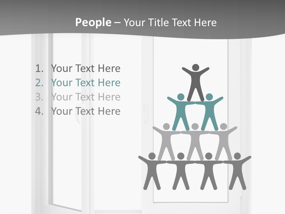 A White Open Window With A Gray Background PowerPoint Template