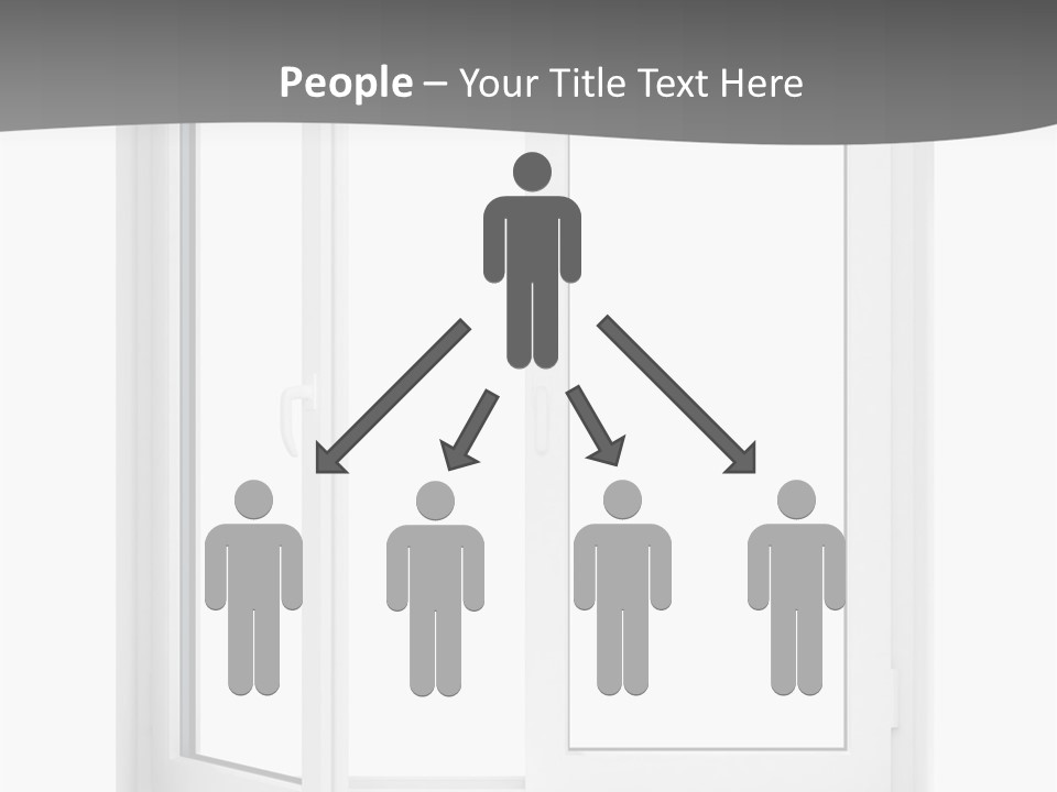 A White Open Window With A Gray Background PowerPoint Template