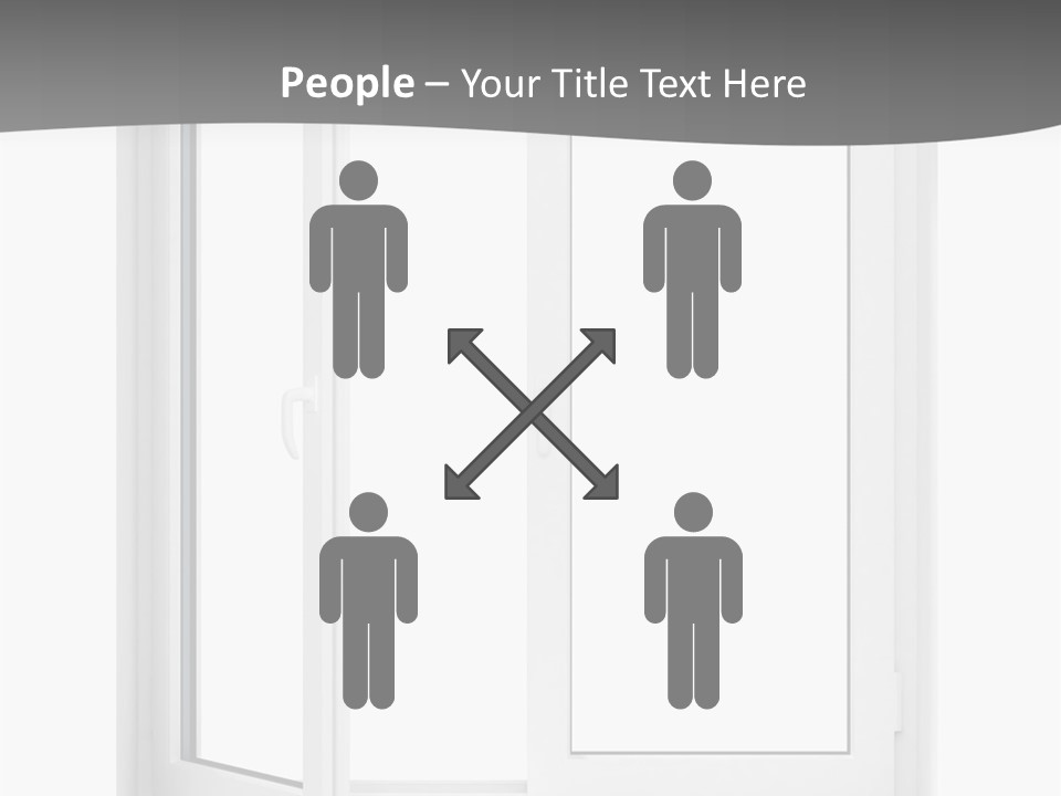 A White Open Window With A Gray Background PowerPoint Template