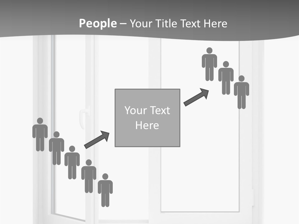 A White Open Window With A Gray Background PowerPoint Template