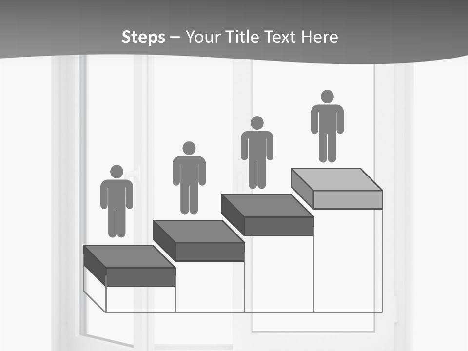 A White Open Window With A Gray Background PowerPoint Template