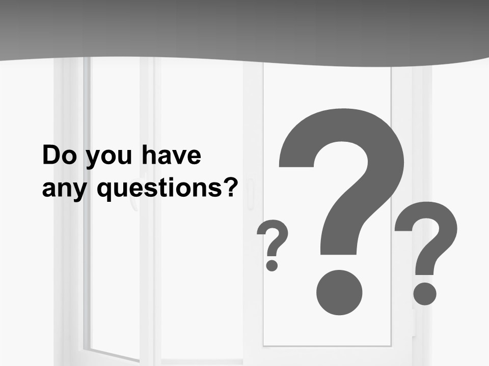 A White Open Window With A Gray Background PowerPoint Template