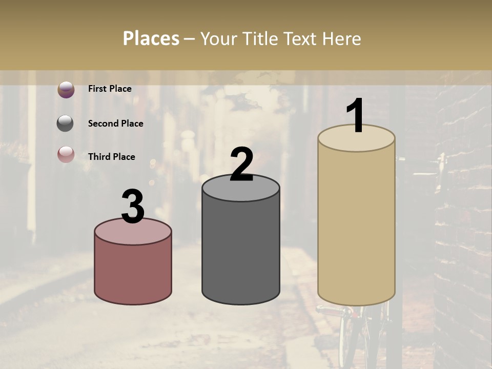 A Bike Parked On The Side Of A Street PowerPoint Template