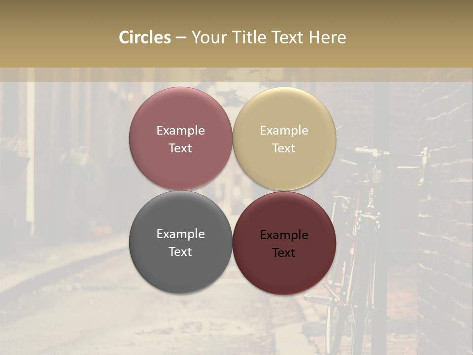 A Bike Parked On The Side Of A Street PowerPoint Template