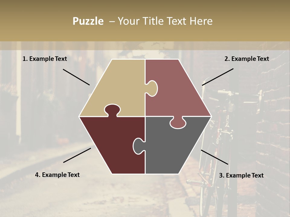A Bike Parked On The Side Of A Street PowerPoint Template