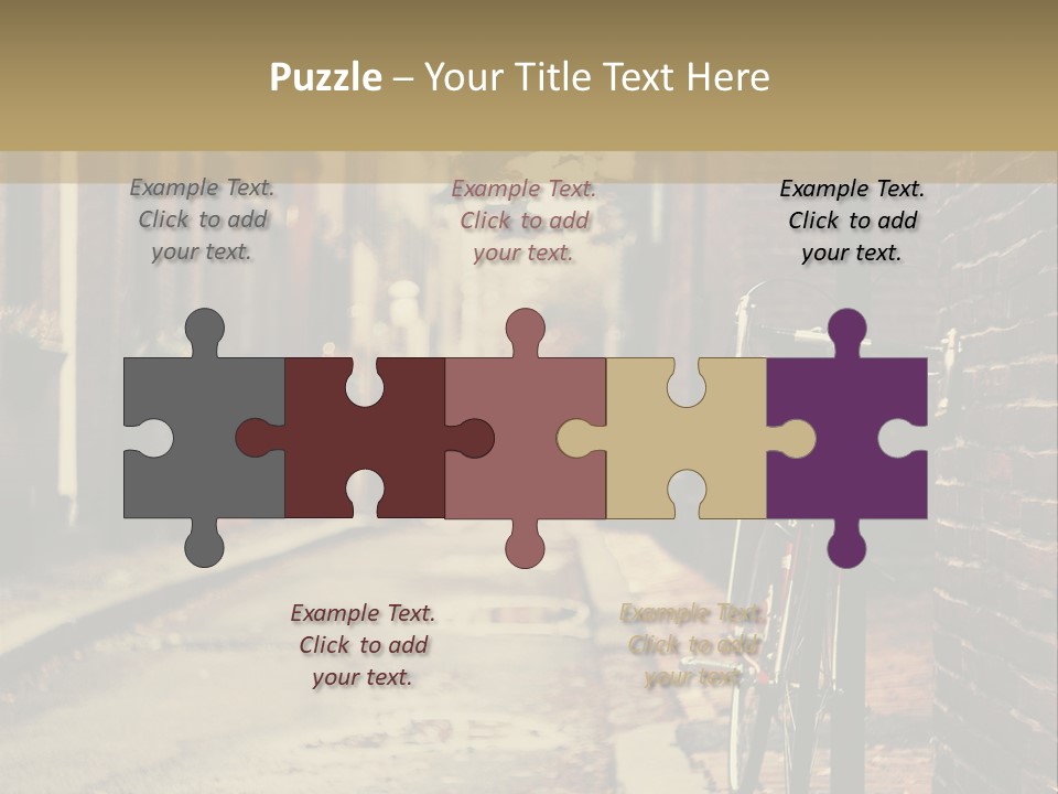 A Bike Parked On The Side Of A Street PowerPoint Template