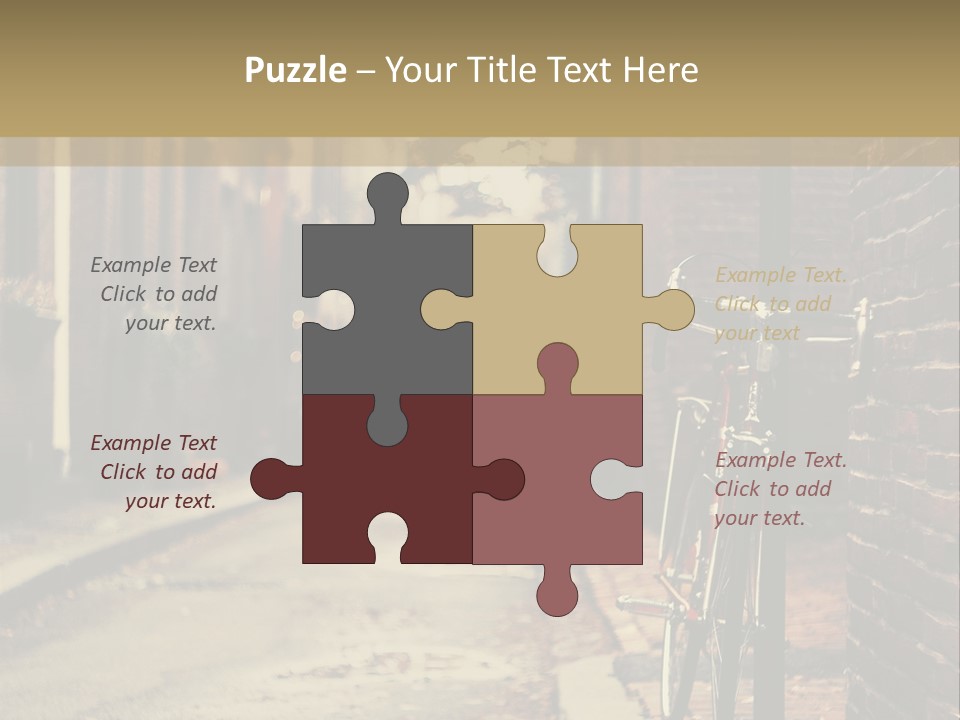 A Bike Parked On The Side Of A Street PowerPoint Template