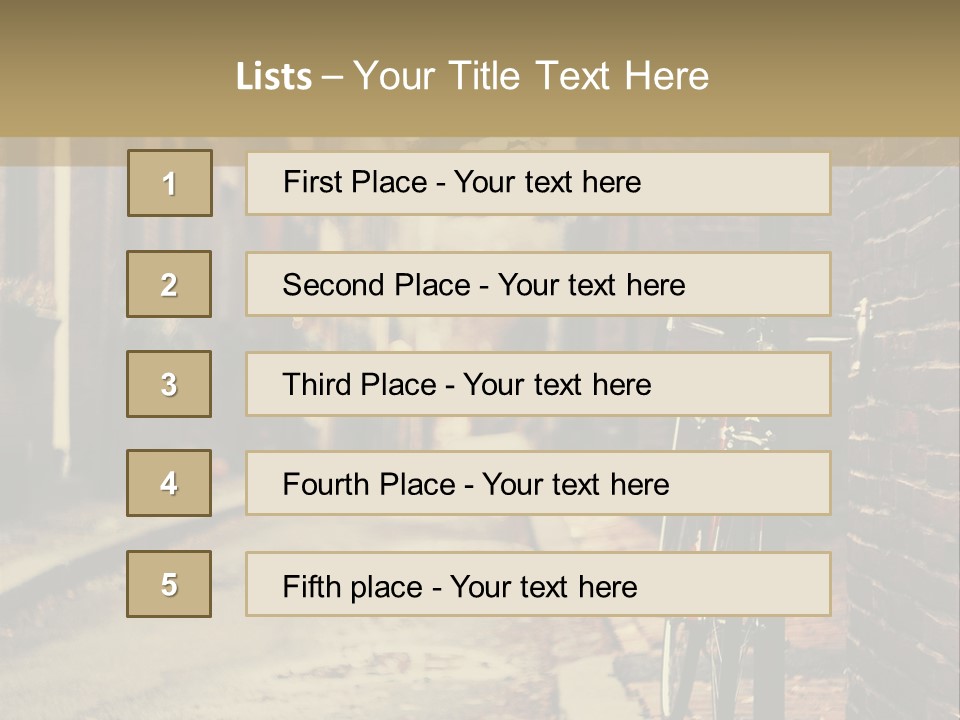 A Bike Parked On The Side Of A Street PowerPoint Template