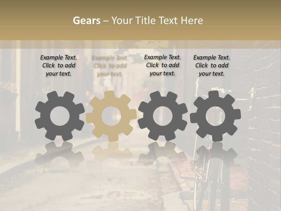 A Bike Parked On The Side Of A Street PowerPoint Template