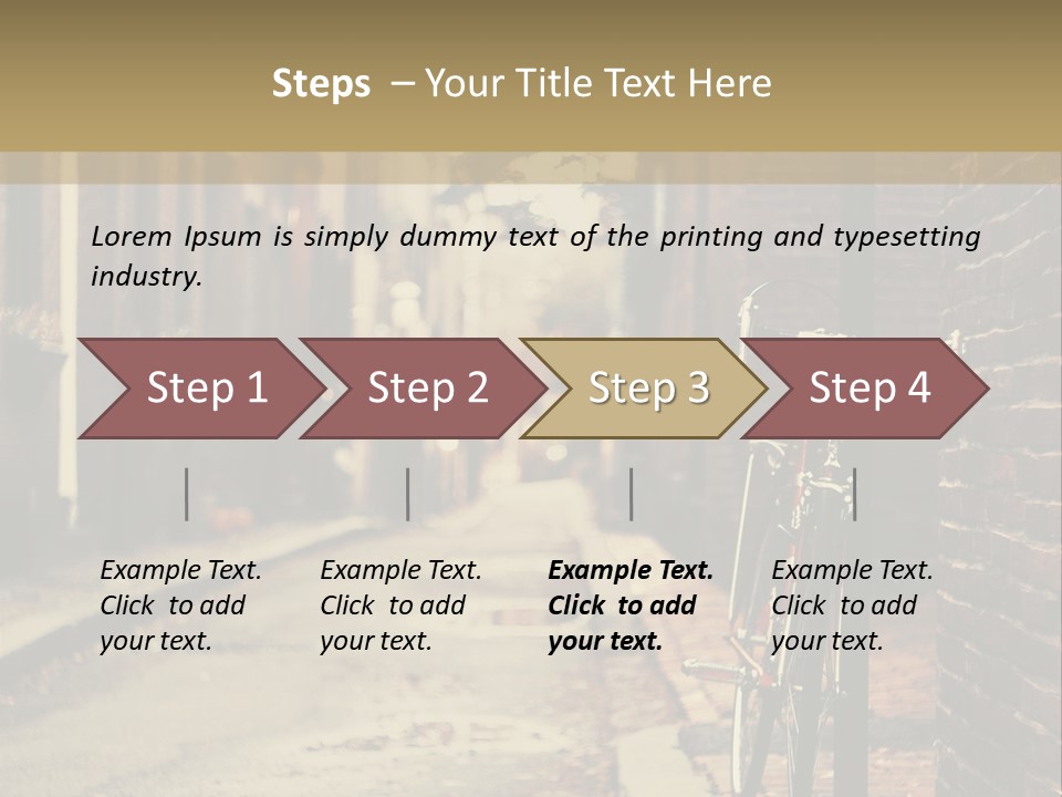 A Bike Parked On The Side Of A Street PowerPoint Template
