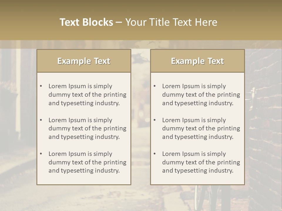 A Bike Parked On The Side Of A Street PowerPoint Template
