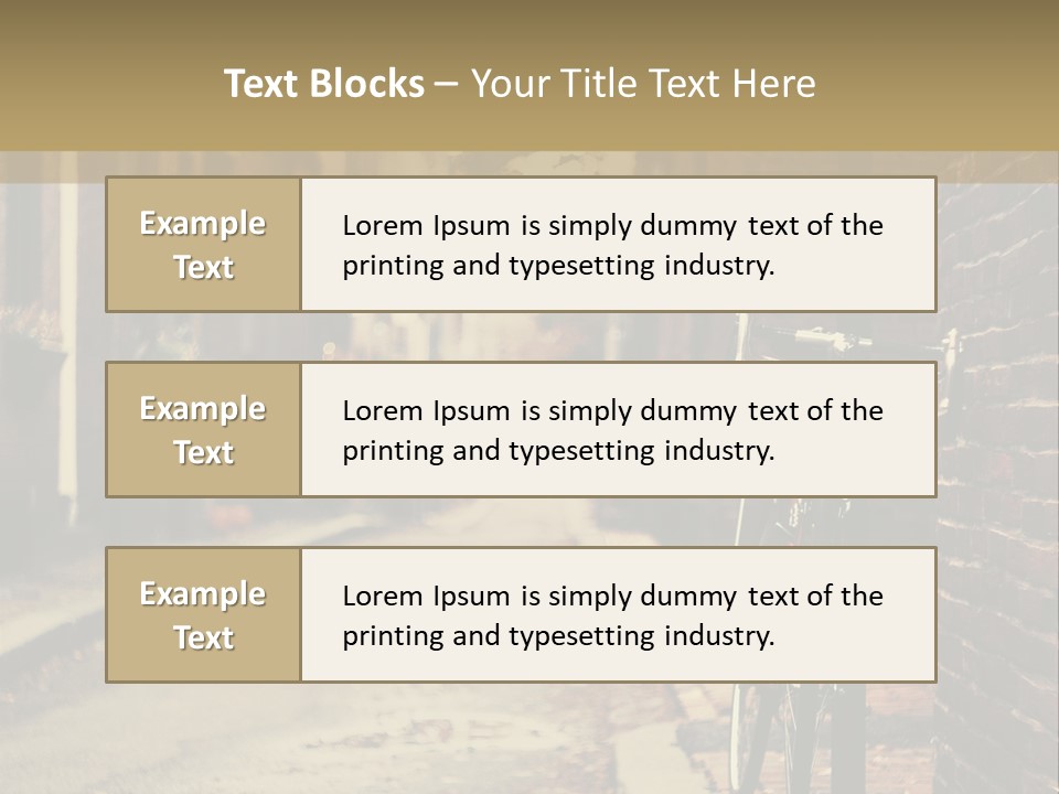 A Bike Parked On The Side Of A Street PowerPoint Template