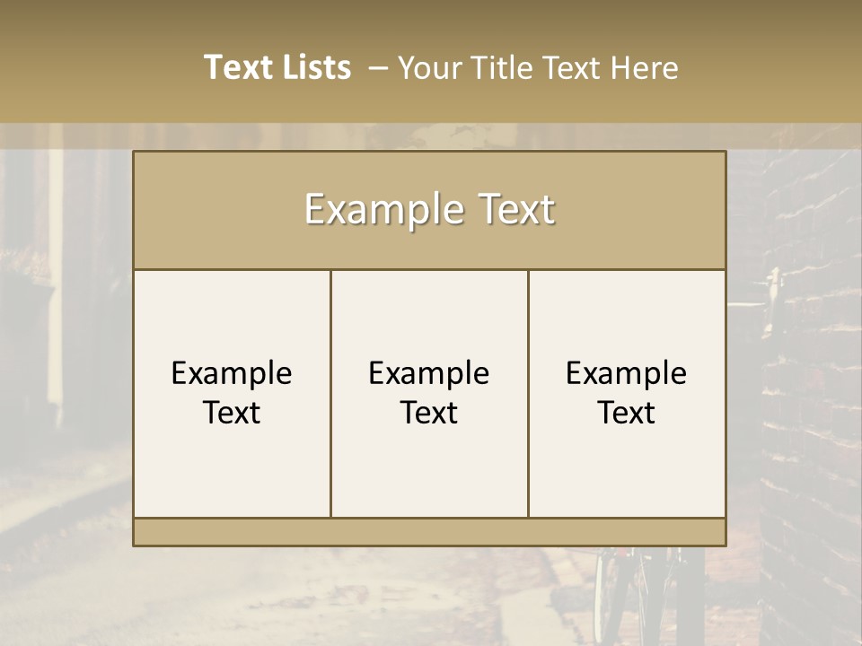 A Bike Parked On The Side Of A Street PowerPoint Template
