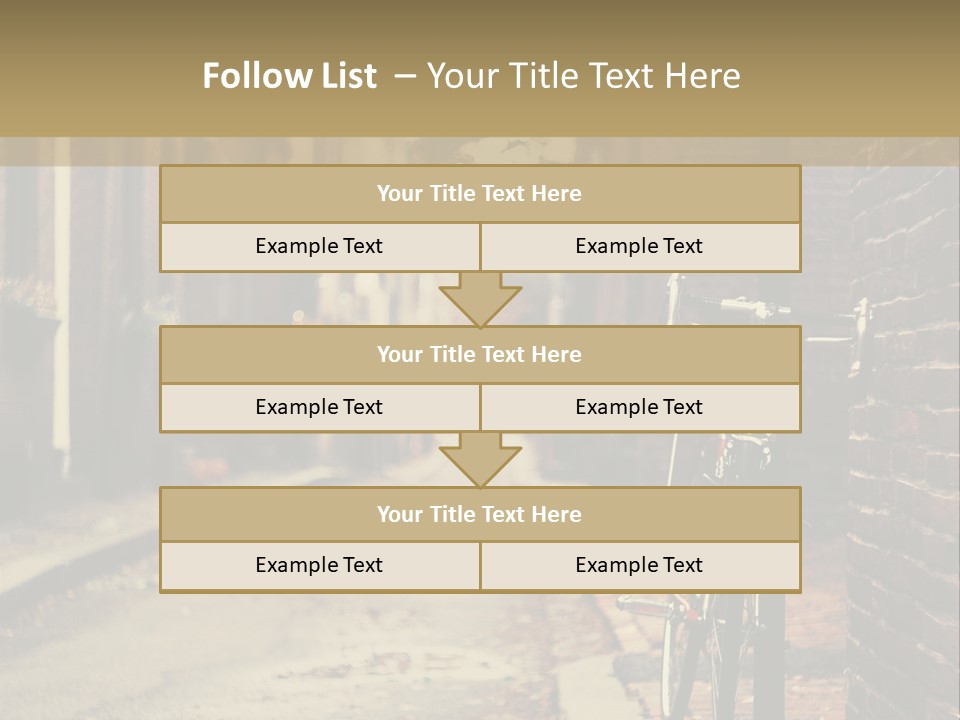 A Bike Parked On The Side Of A Street PowerPoint Template