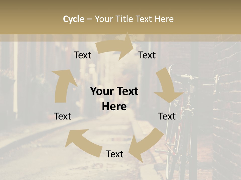 A Bike Parked On The Side Of A Street PowerPoint Template
