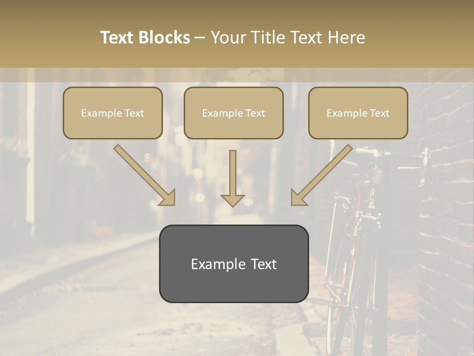 A Bike Parked On The Side Of A Street PowerPoint Template