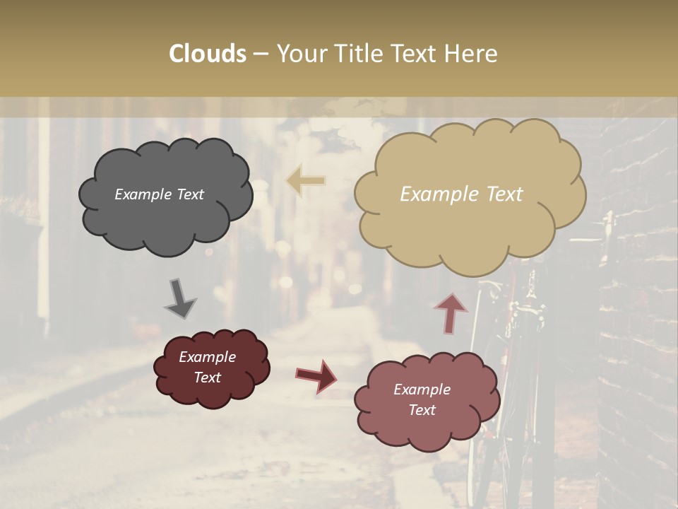 A Bike Parked On The Side Of A Street PowerPoint Template