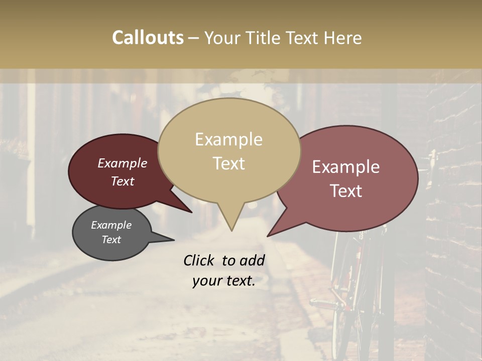 A Bike Parked On The Side Of A Street PowerPoint Template