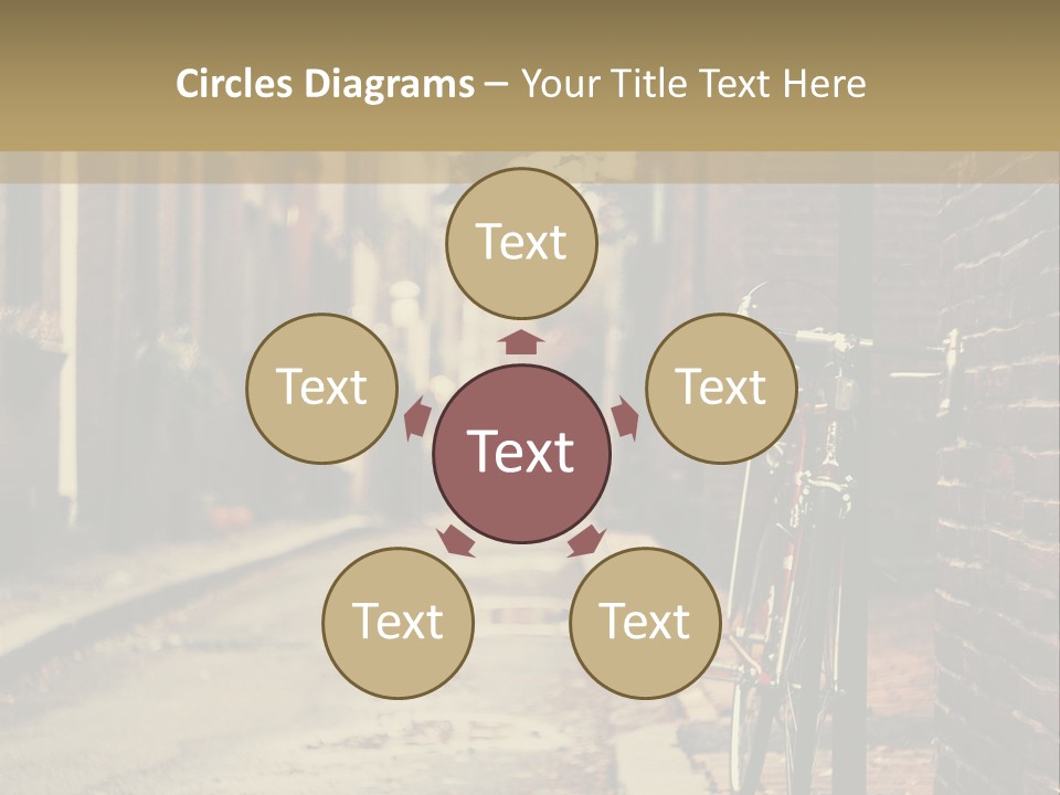 A Bike Parked On The Side Of A Street PowerPoint Template