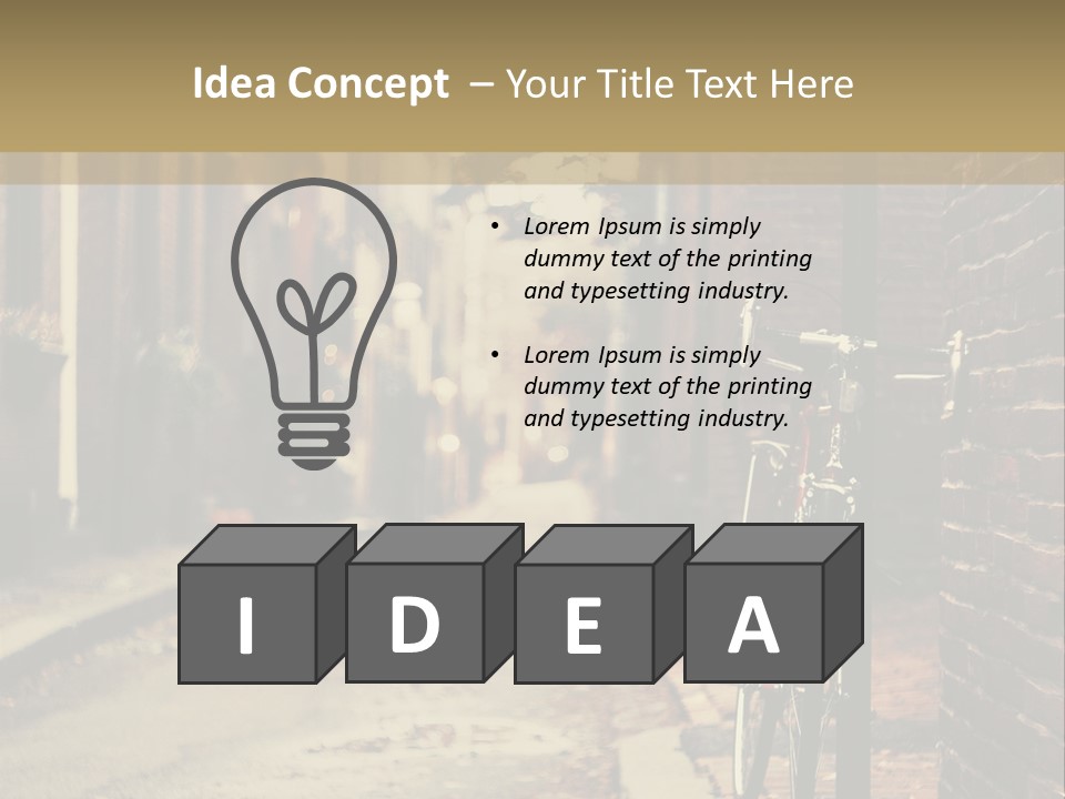 A Bike Parked On The Side Of A Street PowerPoint Template