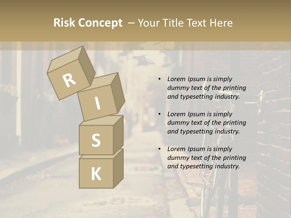 A Bike Parked On The Side Of A Street PowerPoint Template