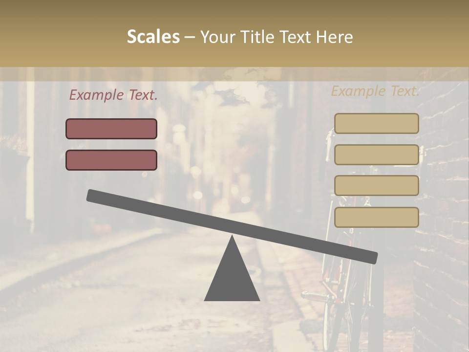 A Bike Parked On The Side Of A Street PowerPoint Template