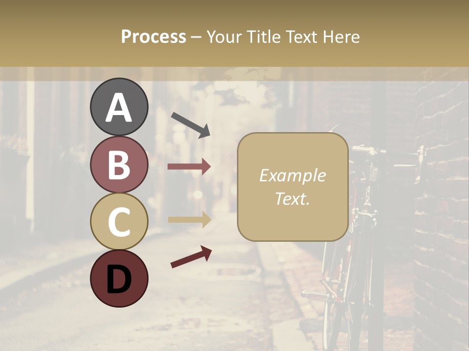 A Bike Parked On The Side Of A Street PowerPoint Template