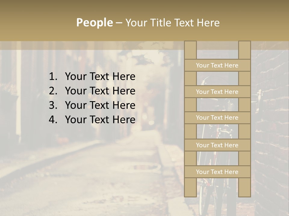 A Bike Parked On The Side Of A Street PowerPoint Template