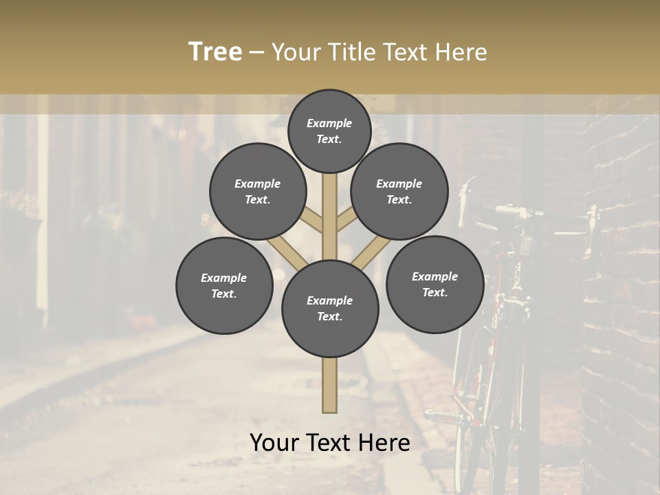 A Bike Parked On The Side Of A Street PowerPoint Template