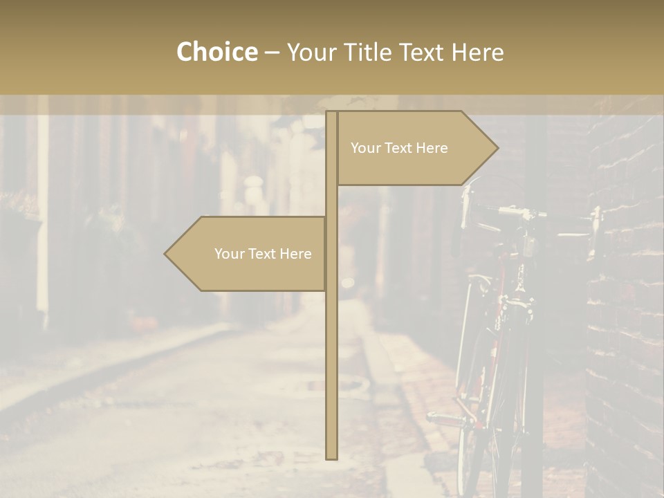 A Bike Parked On The Side Of A Street PowerPoint Template