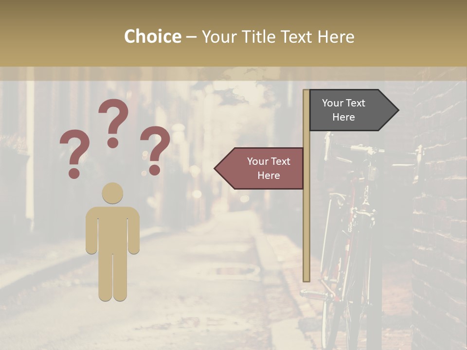 A Bike Parked On The Side Of A Street PowerPoint Template