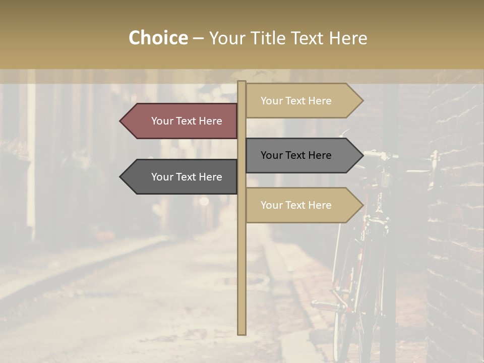 A Bike Parked On The Side Of A Street PowerPoint Template