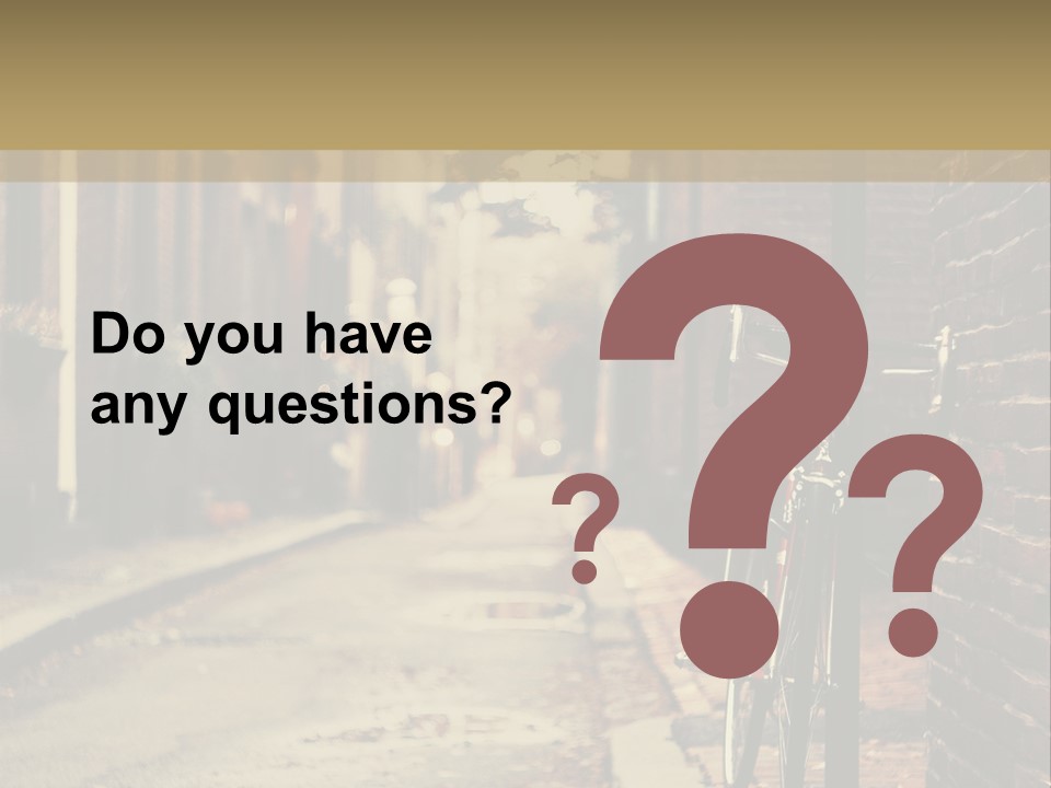 A Bike Parked On The Side Of A Street PowerPoint Template